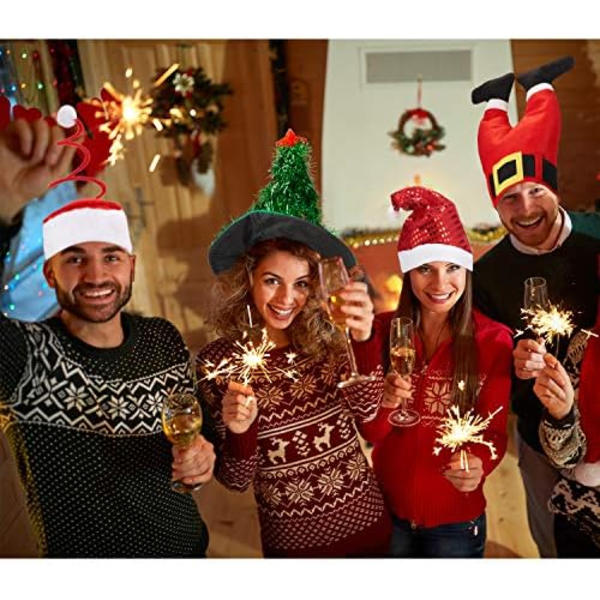 6 Styck Julhattar Xmashatt Julgransmössa Cap Tomtmössa Spolhatt för