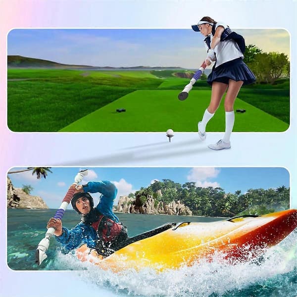 For 3 VR Golf Game Controller Håndtak Sklisikre Svampforlengelsesgrep Lange Staver VR Spilltilbehør – Hvit