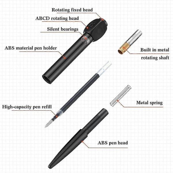 4 stk. C D rotationsreducerende kuglepenne Gadget Stressaflastende pen til kontoret