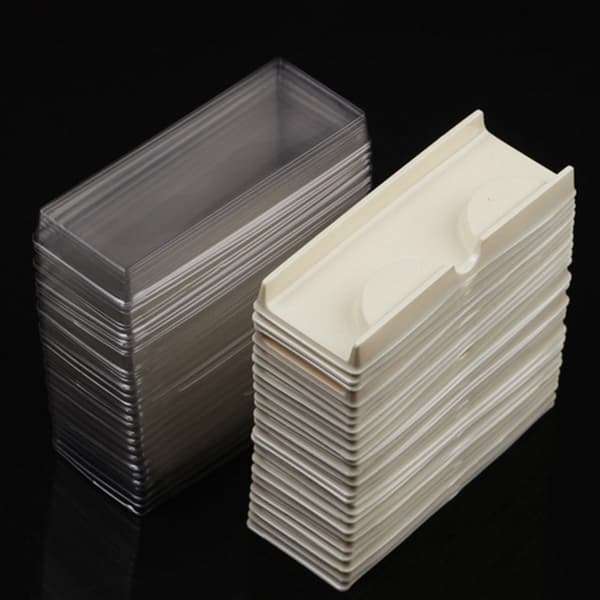 50 stk. vippeplader plasttrekantsgennemsigtig minkvippeholder e Clear