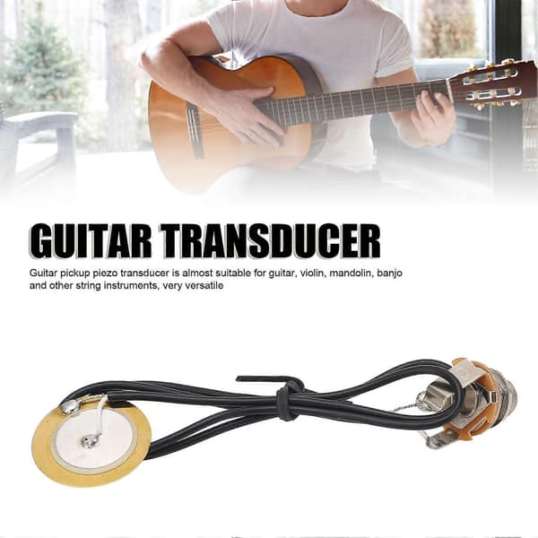 Gitar Pickup Piezo Transduser Akustisk Jack Pre Wired Forsterker Profesjonelt Instrumenttilbehør