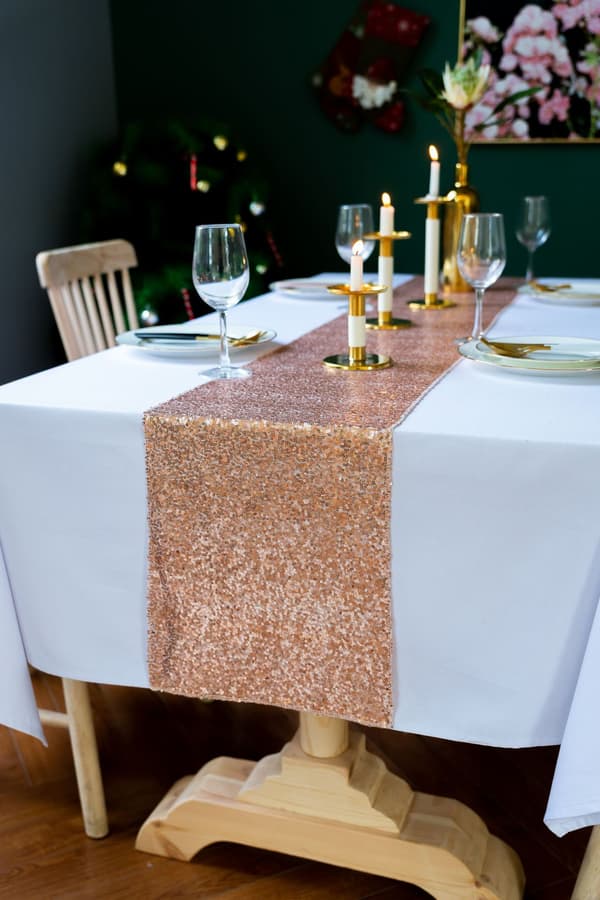 Bordløper ROSE GOLD-12X108 tommer Glitter Bordløper