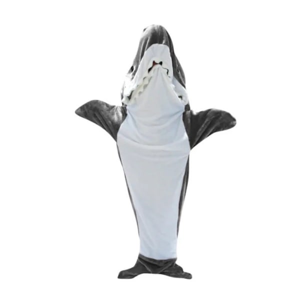 Hai-formet sovepose teppe tegneserie dyr jumpsuit flanell herre og dame hjemmeklær hai pyjamas Dark Gray Shark qd Dark Gray Shark 140