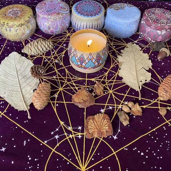 Metatrone's Cub Crystal Grid Altare Tarotduk Duk Sammet Astrologi Tarot Spådomskort Bordsduk Gobeläng 75*75cm