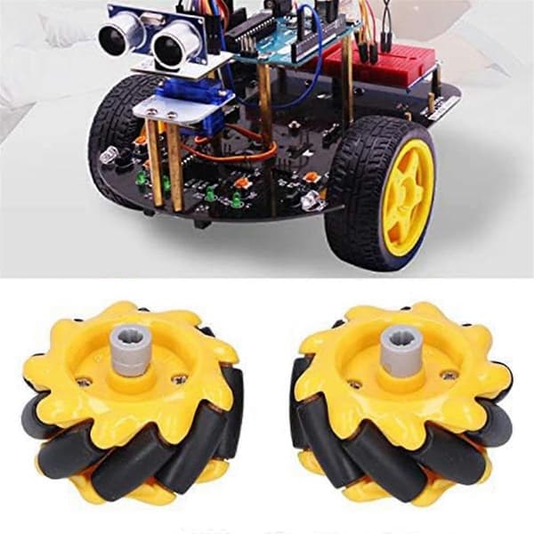 Mecanumhjul, 48mm Omni-direksjonelt Hjul Smart Robotbil Tilbehør DIY Leketøykomponenter