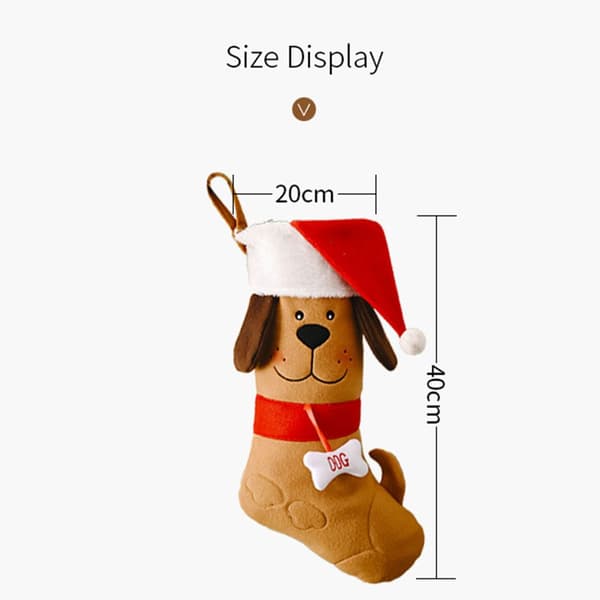 Hund julstrumpor Godissockor LJUSBRUN