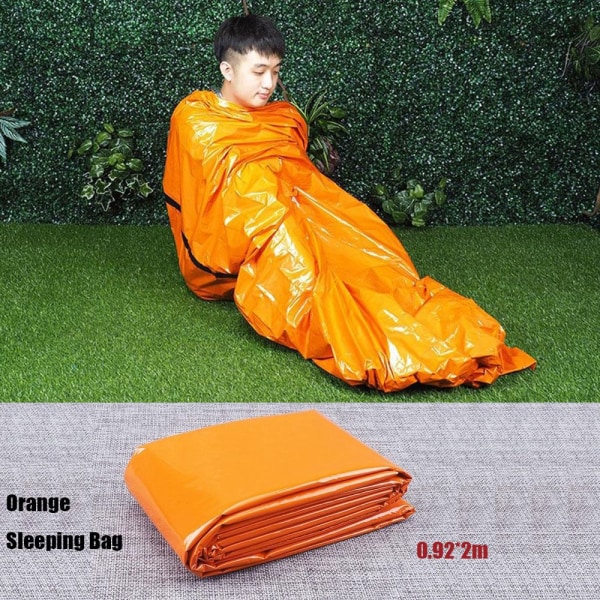 Sovsäck Utomhus Nödtäcke Thermal Håll dig varm ORANGE Orange 0.92X2m-Sleeing Bag