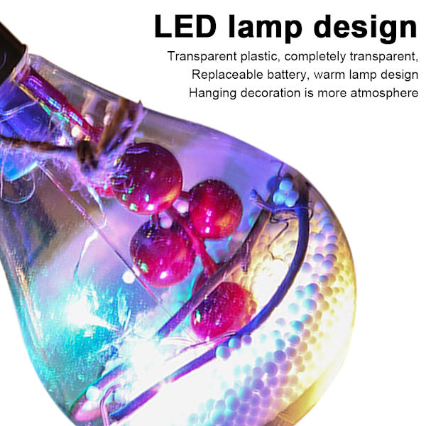 Jouluinen Led Läpinäkyvä Joulupallo Joulukuusenkoriste style 3