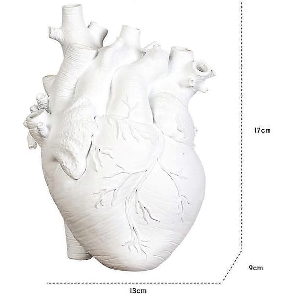 Anatomisk Hjerte Vase Resin Blomsterpotte Moderne Skulptur Hjem Kontor