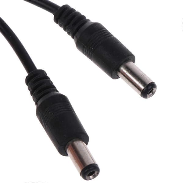 1 hona till 2 hane 5,5 mm x 2,1 mm DC-strömkabel Y-splitteradapterkablar