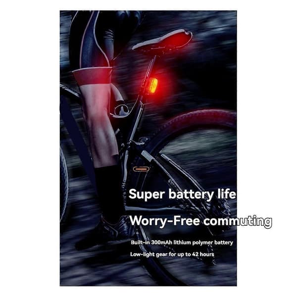 Cykelbaglygte Cykelbaglygte USB Genopladelig Vejsadel Sadelpind LED Advarselscykellampe