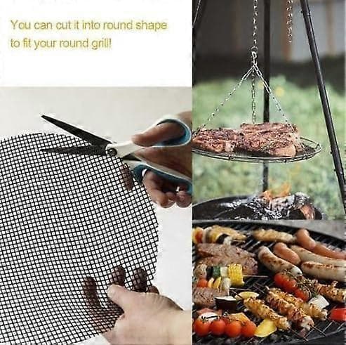 3 stk. Non-Stick BBQ Grillnet Måtte, BBQ Grillnet Måtte - Kraftig Nonstick Grillnet Måtter & Grilltilbehør - Genanvendelig og Let at