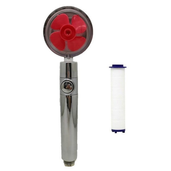 Badrum 360 graders roterande duschmunstycke propellerbrytare red wine