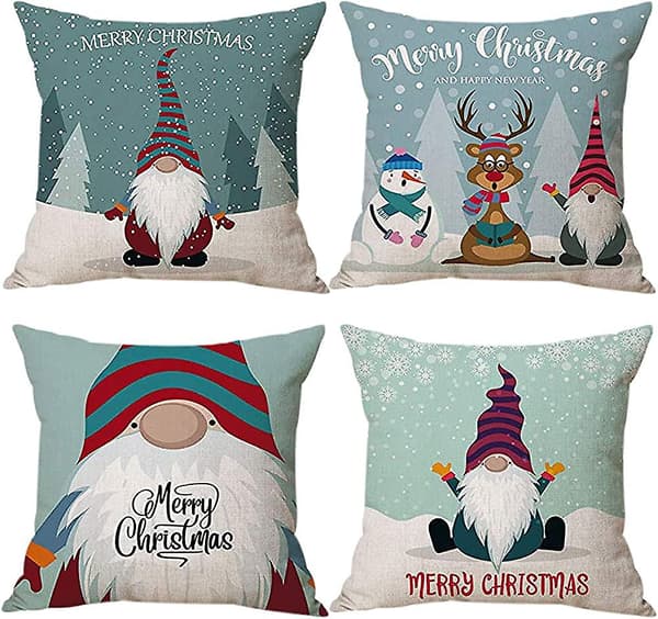 Christmas Elf Dwarf Örngott 45x45cm 4 Styck Svenska Tomte Dekoration Gnome Present