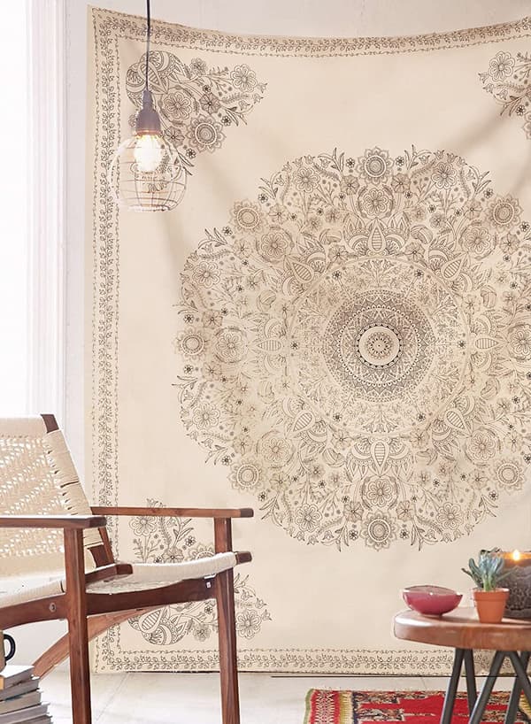 #150x200cm, Gobeliini retro yksinkertainen mandala-seinävaate#