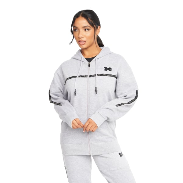 Crosshatch Dame/Dame Hættetrøje med fuld lynlås i fjer sort Black S