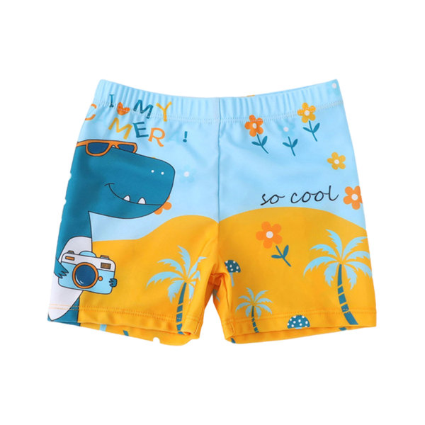 Strandshorts för barn Pojkar Badbyxor Justerbar midja Snabbtorkande Lättviktsbadkläder Boardshort Ålder 2-14 år Deep forest dinosaur XL
