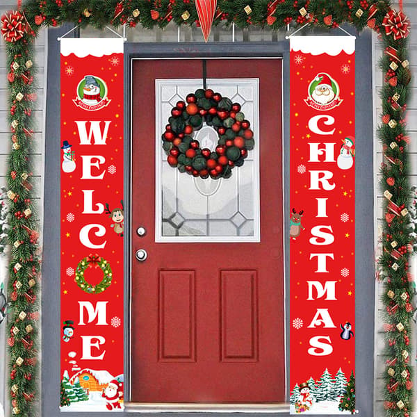 Juledør banner God jul Xmas Verandaskilt Dør banner