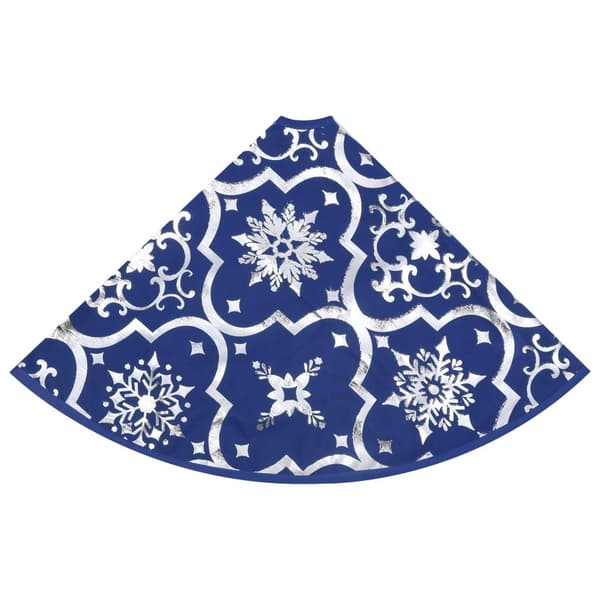 vidaXL Julgranskrage lyxig med blå strumpa 90 cm tyg blue