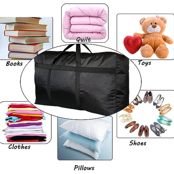 Stor oppbevaringsveske for flytting, Oxford vannavstøtende organizer Grey 40L