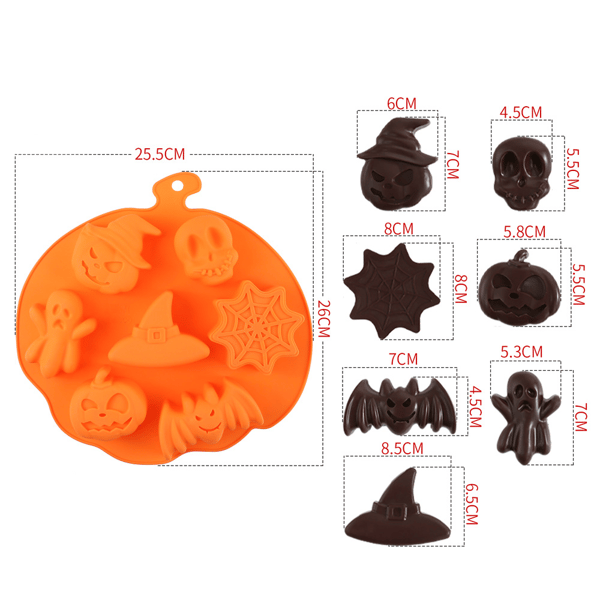 Sett med Halloween Shape Isbitformer / Former - Kul Spooky style 3