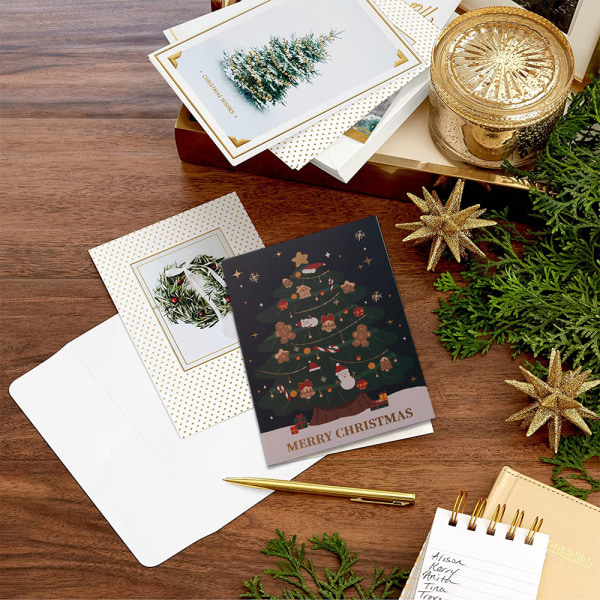Christmas Eske gratulasjonskort Multi-Pack Sett，Vinter style 3