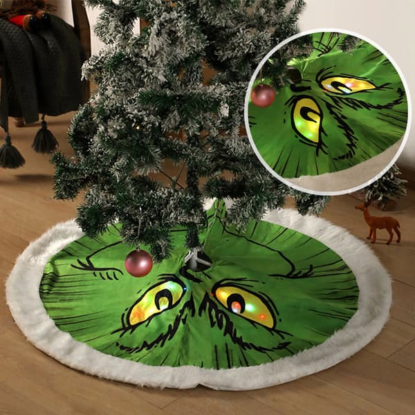 Juletræsskørt Grinch Lysende print Lys Boligindretning Jul