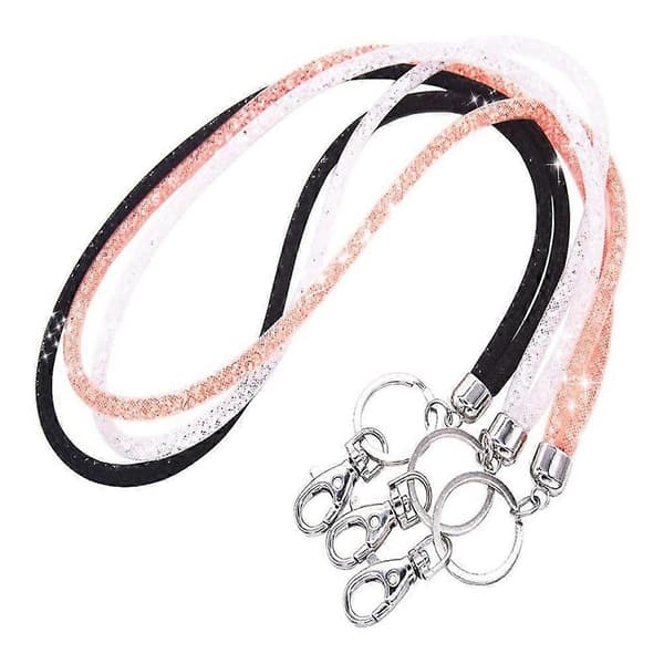 3PCS Bling Rhinestone Hängande Rep Hängande Halsrep Metallspänne Rep