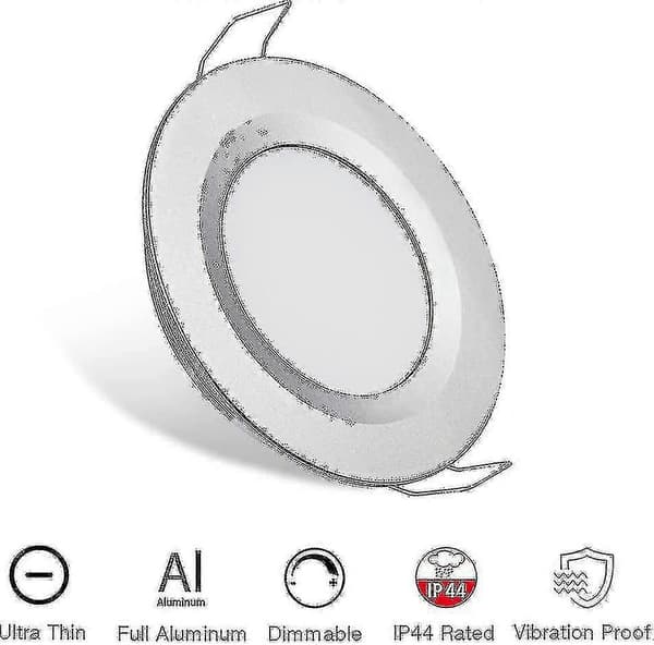 Autocamper Båd 12v 4 X Led Indbyggede Loftslamper, 3w 3200k Dæmpbare Fuld Aluminium Downlights
