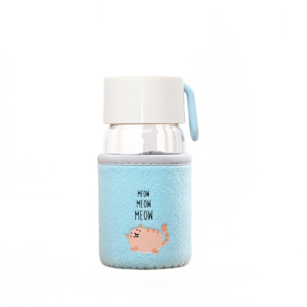 250ML glaskopp, Creative Cute Water Cup, Studentglas Blue