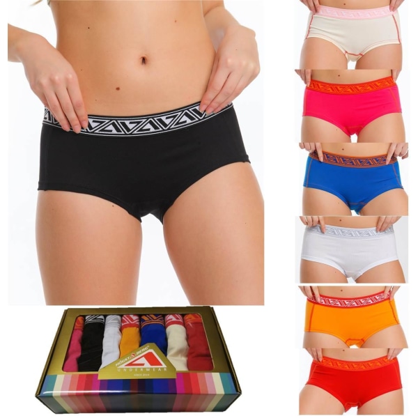 7-pakning Högtaberg Boxer Truse-Hipster MultiColor S