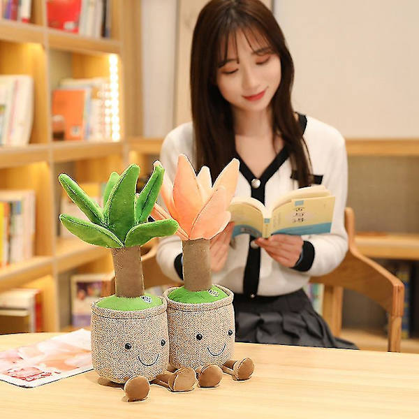 1. 35cm Simulering Drake Skjegg Tre Plysjleker Kawaii Potteplanter Dukker Fylte Myke Bonsai Dekorative Leker For Barn Oransje