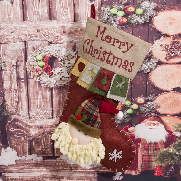 3st julstrumpor Xmas stora strumpor med tomten,