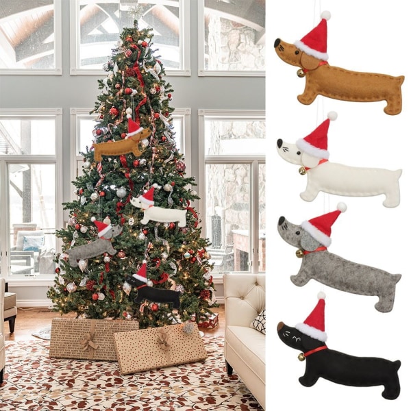 4 STK Xmas Pendel Juletre Tilbehør SVART
