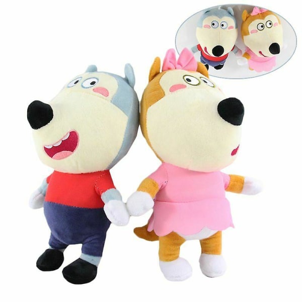 2st Wolfoo Family Cartoon Wolfoo Lucy Mjuka stoppade dockor Barn Jul 2pcs Set