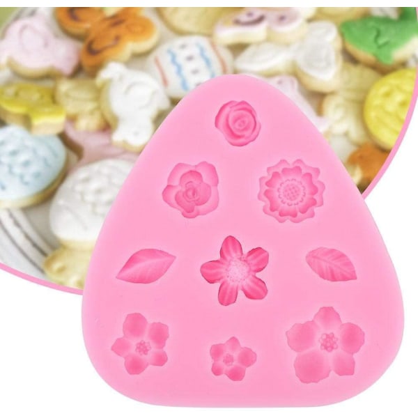 Blomform Silikon Gör-det-själv Choklad Form Mould Tårta Molds Muffin Kex Kakformar Cookie Fondant (2st) Botao