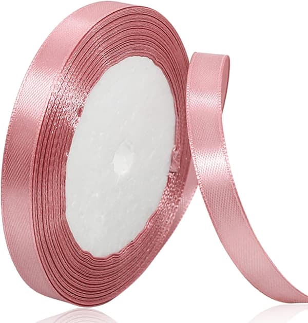 Rosegull satengbånd 10mm x 22m, satengbånd til gaveinnpakning