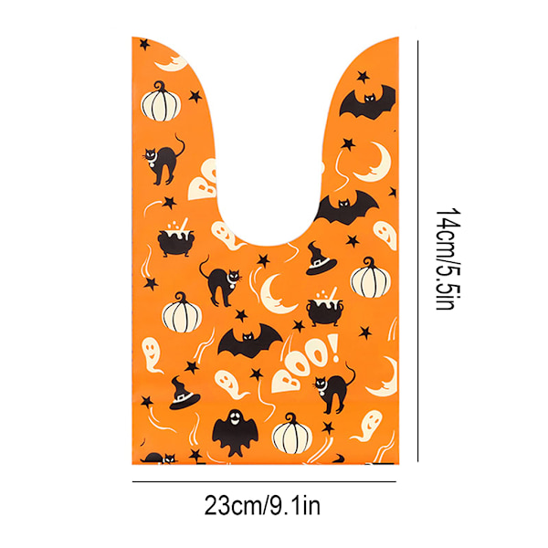 Halloween-karkkipussit Kurpitsa Lepakko Välipala Keksi Lahjapussi Karkki vai kepponen Lasten suosikit Halloween-juhlakoristeet Tarvikkeet null - C