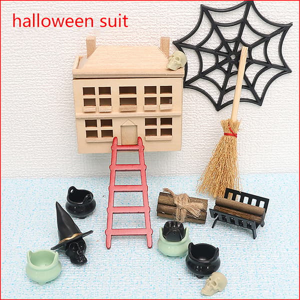 1:12 Dockhus Miniatyr halloween möbelprydnadsskåp W
