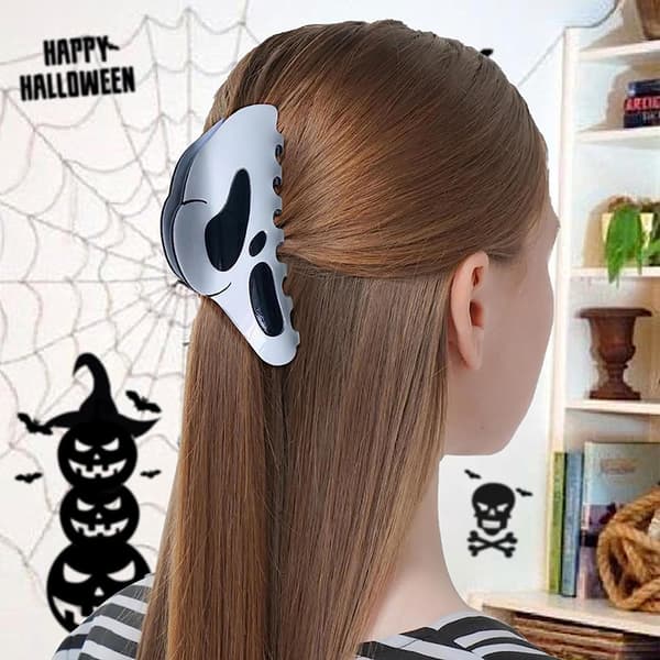 Halloween Ghost Face Hårklo Clip Shark Clip Hårtilbehør A2