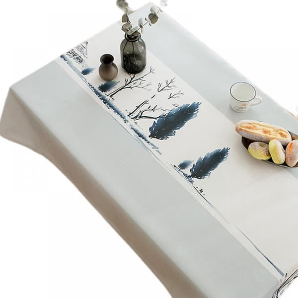 Bordduk, rektangulær duk i polyester, grafisk trykt vaskbar dekke for buffébord, fest, middagsselskap (55 tommer)
