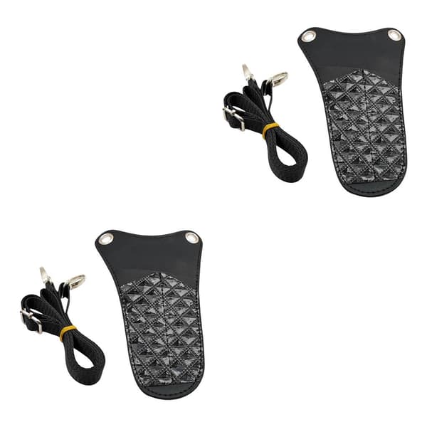 1/2 saksi-pussi PU-nahkaa säädettävällä olkahihnalla Black 2PCS