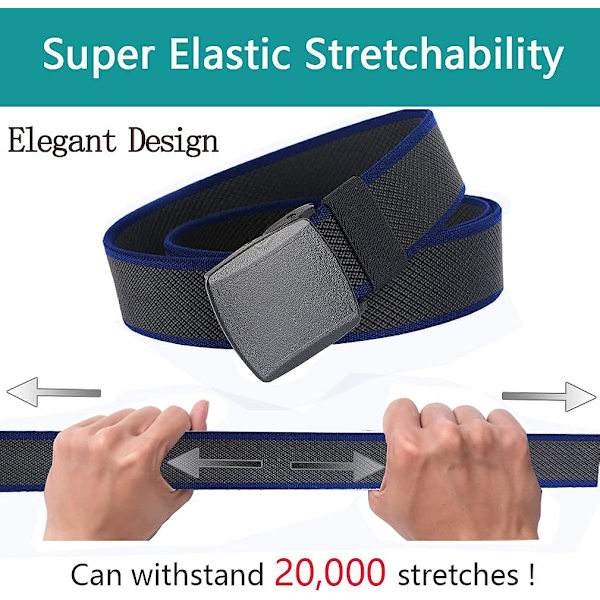 Elastisen vyön miehet naiset Stretch Canvas Vyö Kestävä muovikiinnitys työhön Matkustukseen Urheiluun