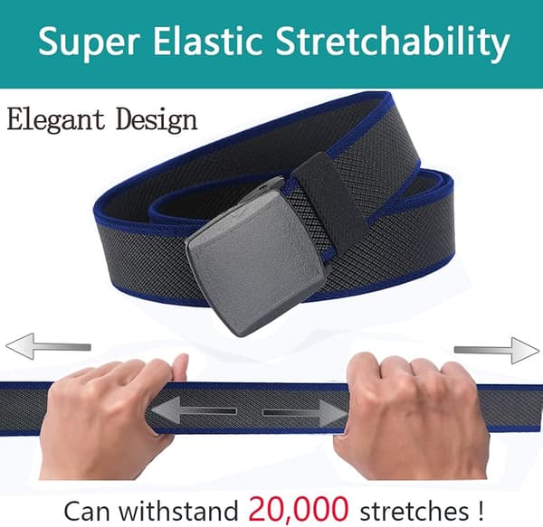 Elastiska bälten Herr Dam Stretch Canvas Bälte Slitstarkt plastspänne för arbete Resor Sport