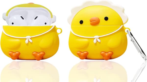 (Lille gul kylling) til Airpods 1/2 blødt silikoneetui, 3D Cu