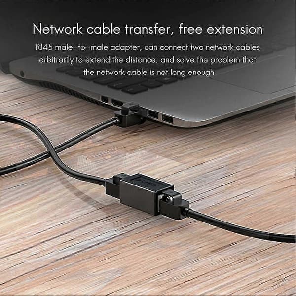 Netværkskabelstik RJ45 Han-til-Han Dual-Way Computerforlænger Netværkskabelgrænseflade Konverter