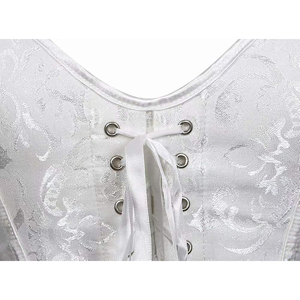 Korsetit naisille Overbust Bustier Top Gothic Sexy Shoulder White-6806 L