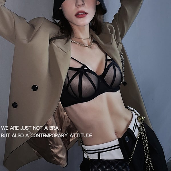 Dame BH Mesh Undertøj Deep-V Push Up Brystholder 32/70AB