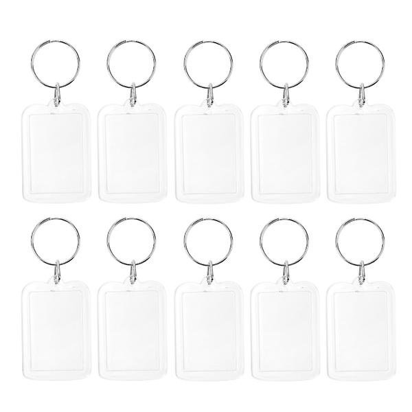 10 stk Blank Innsett Foto Bilderamme Delt Ring Nøkkelring 4*5,6cm 5*3.3cm