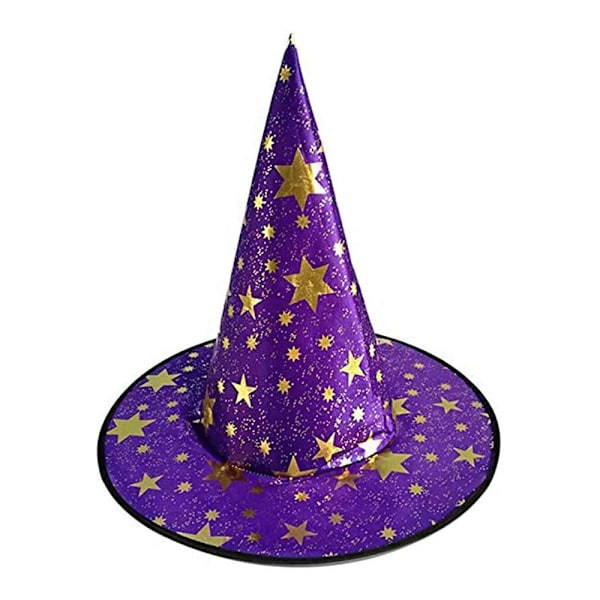 Halloween Costume Wizard Cape Häxkappa med hatt med Stay Purple